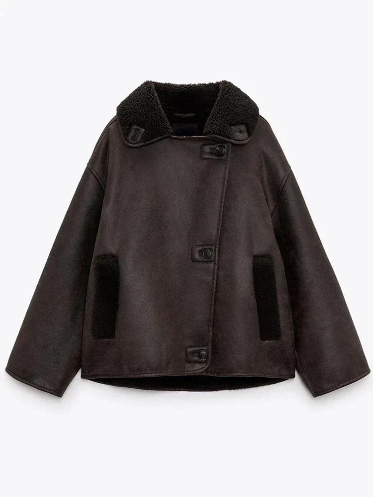 Amelia – Markante Damen Aviator Jacke mit Teddy-Futter - Image 6