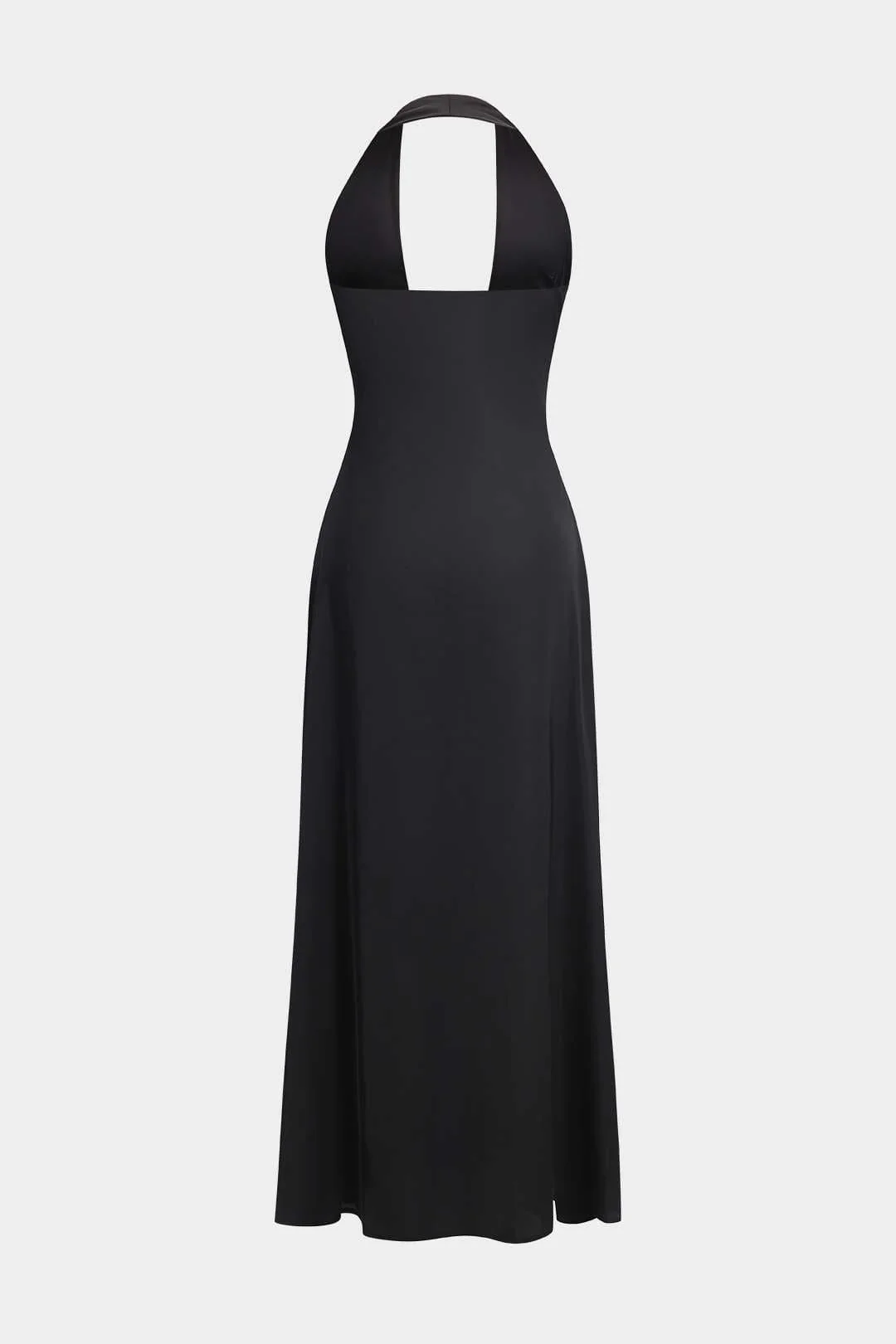 Amelia | Schwarz Elegantes Halterneck-Maxikleid – Zeitlose Abend-Eleganz - Image 3