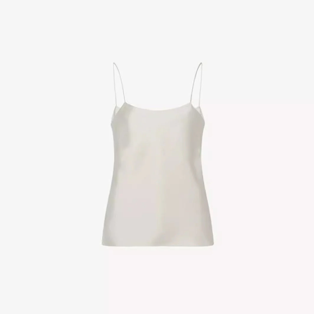 Amelie- Damen elegantes Spaghettiträgershirt aus hochwertiger Seidenmischung - Image 4