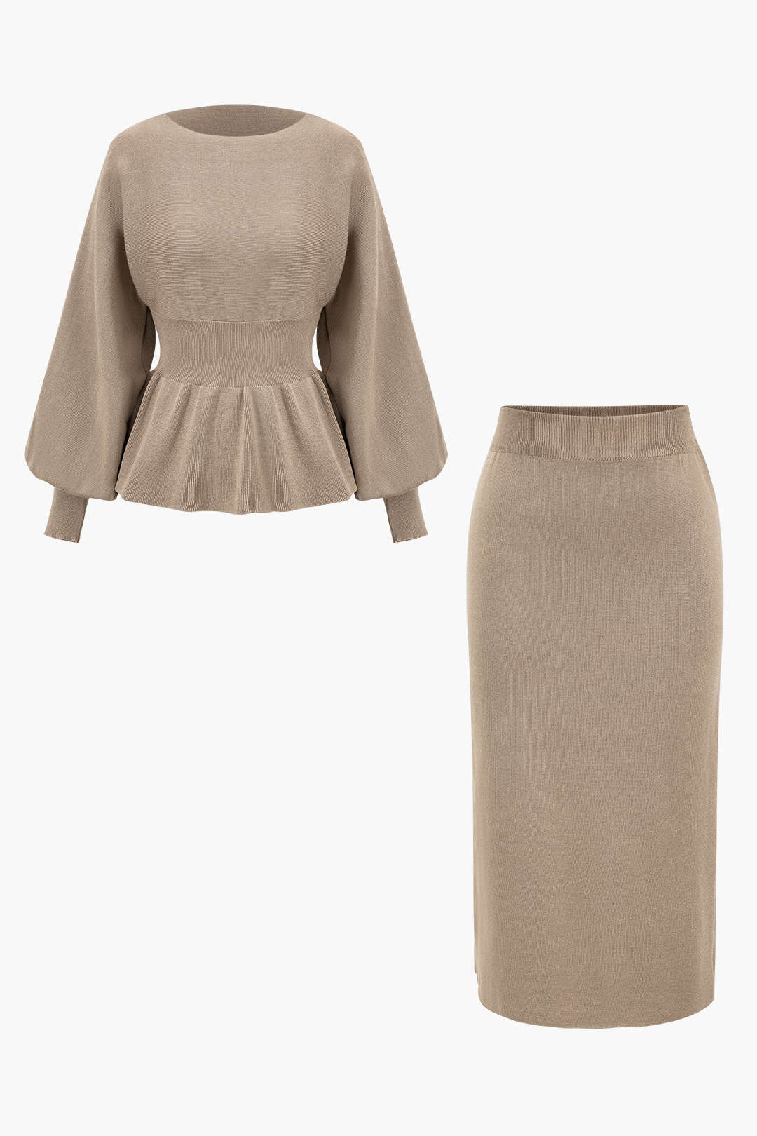 Amelie | Elegantes Strick-Set mit Peplum-Top & Bleistiftrock - Image 14
