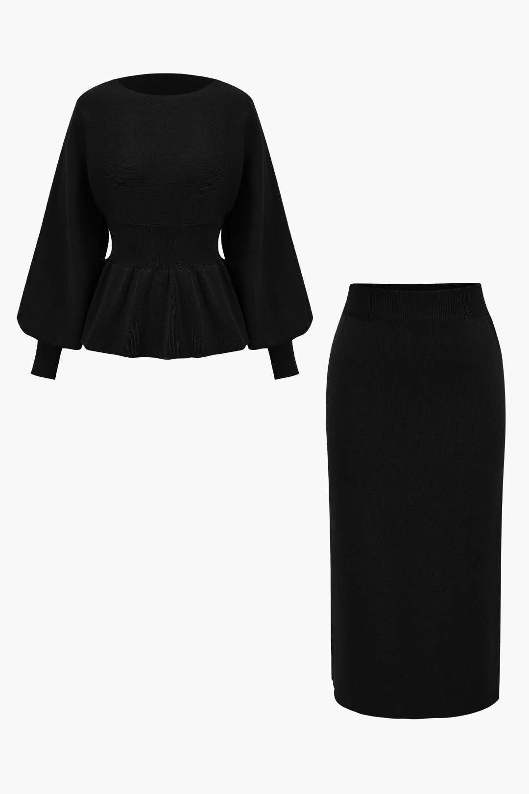 Amelie | Elegantes Strick-Set mit Peplum-Top & Bleistiftrock - Image 15