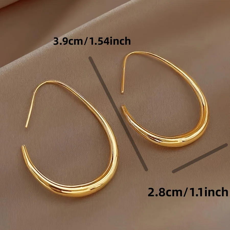 Amelie - Goldene Tropfen-Hoops - Image 4