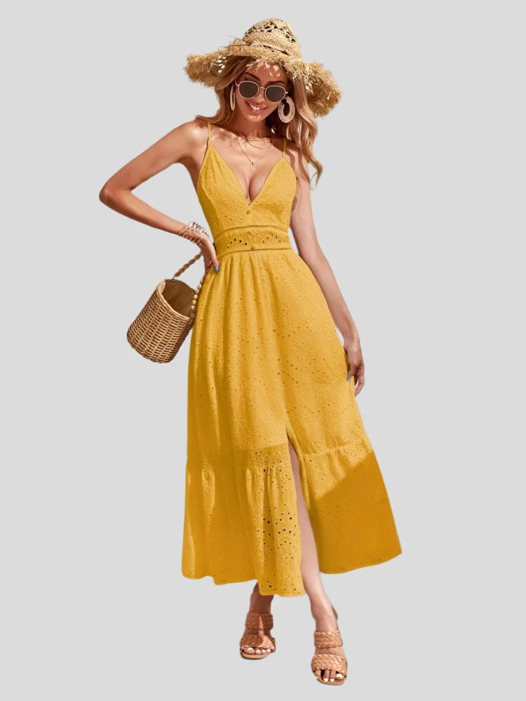 Amélie Refined Lang Sommerkleid mit Dünnen Trägern - Image 2