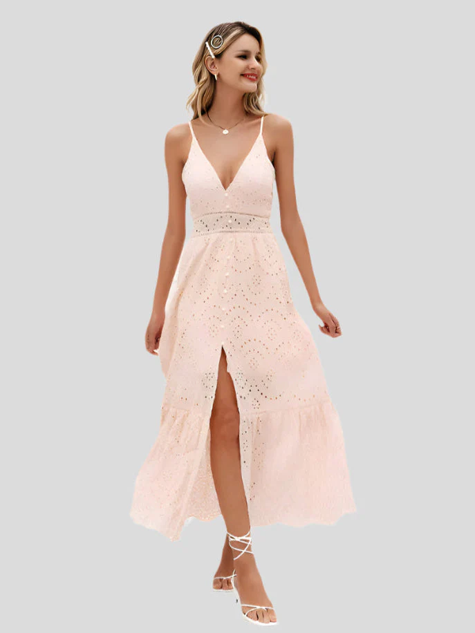 Amélie Refined Lang Sommerkleid mit Dünnen Trägern - Image 4