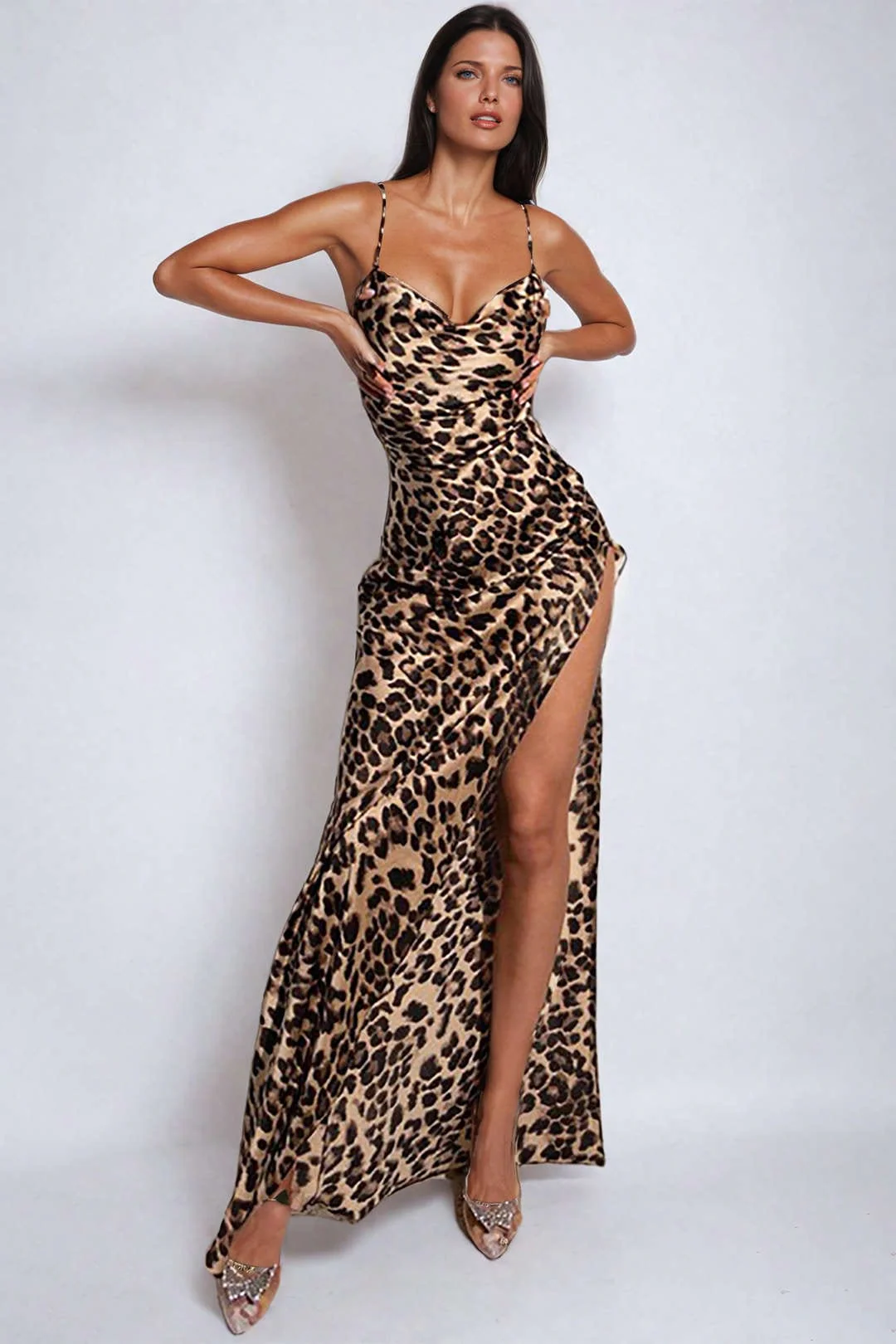 Amelie | Verführerisches Leopard-Maxikleid – Sinnlicher Look mit Beinschlitz - Image 8