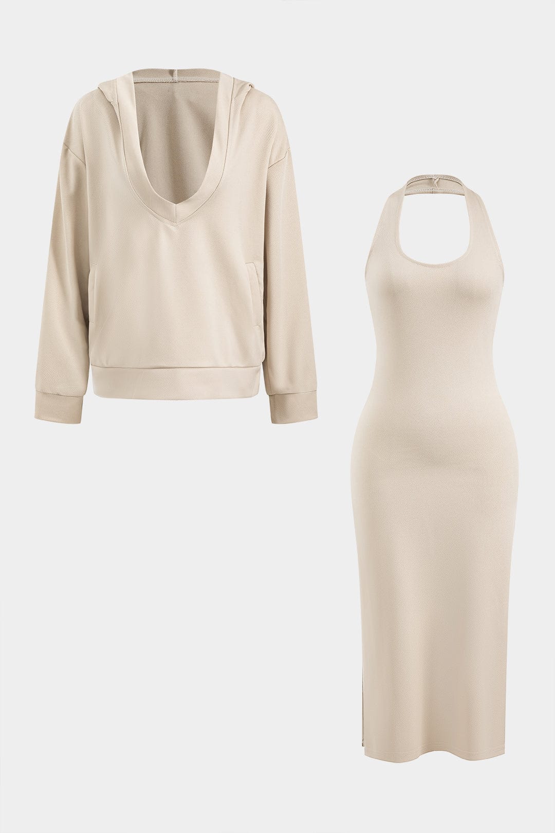 Amira | Träger-Bodycon-Midikleid mit passendem Kapuzenpullover - Image 8