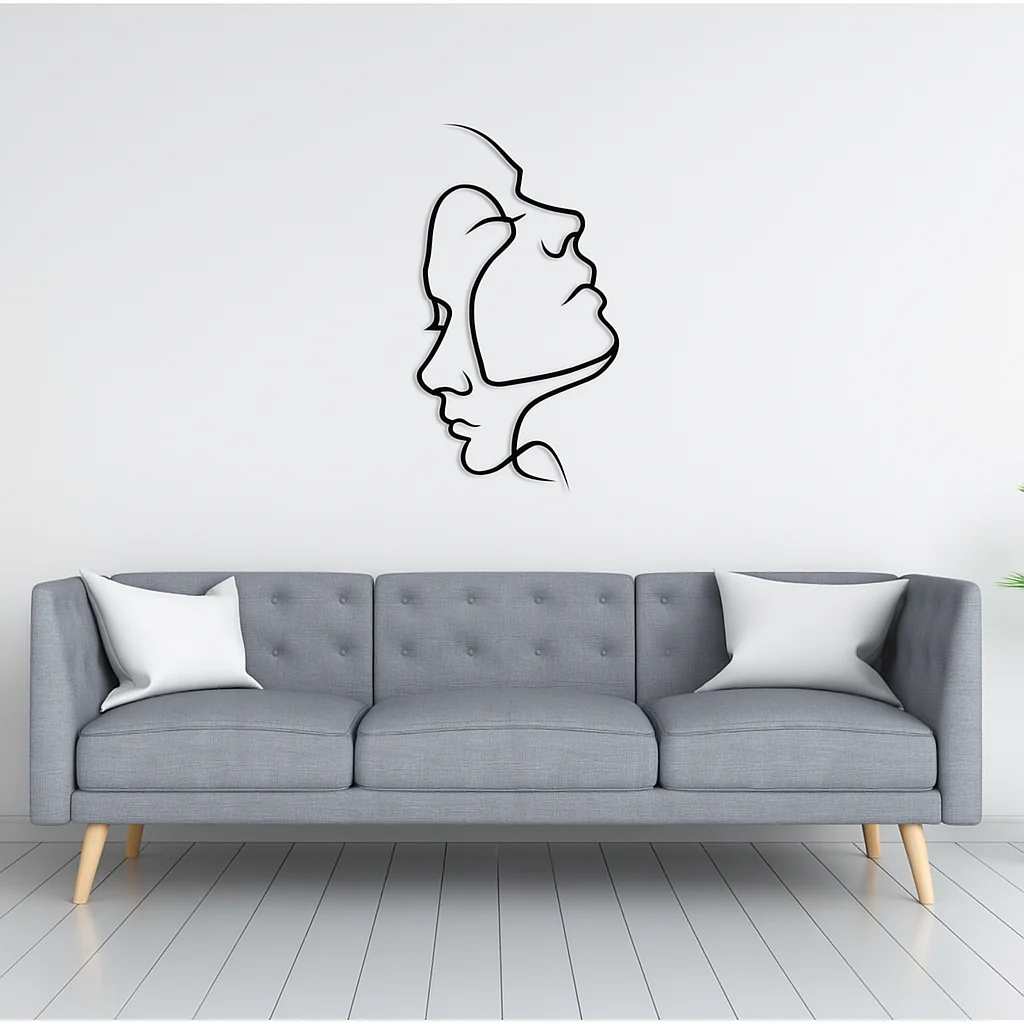 AmoraLine – Minimalistische Wanddekoration mit abstraktem Ausdruck von Liebe