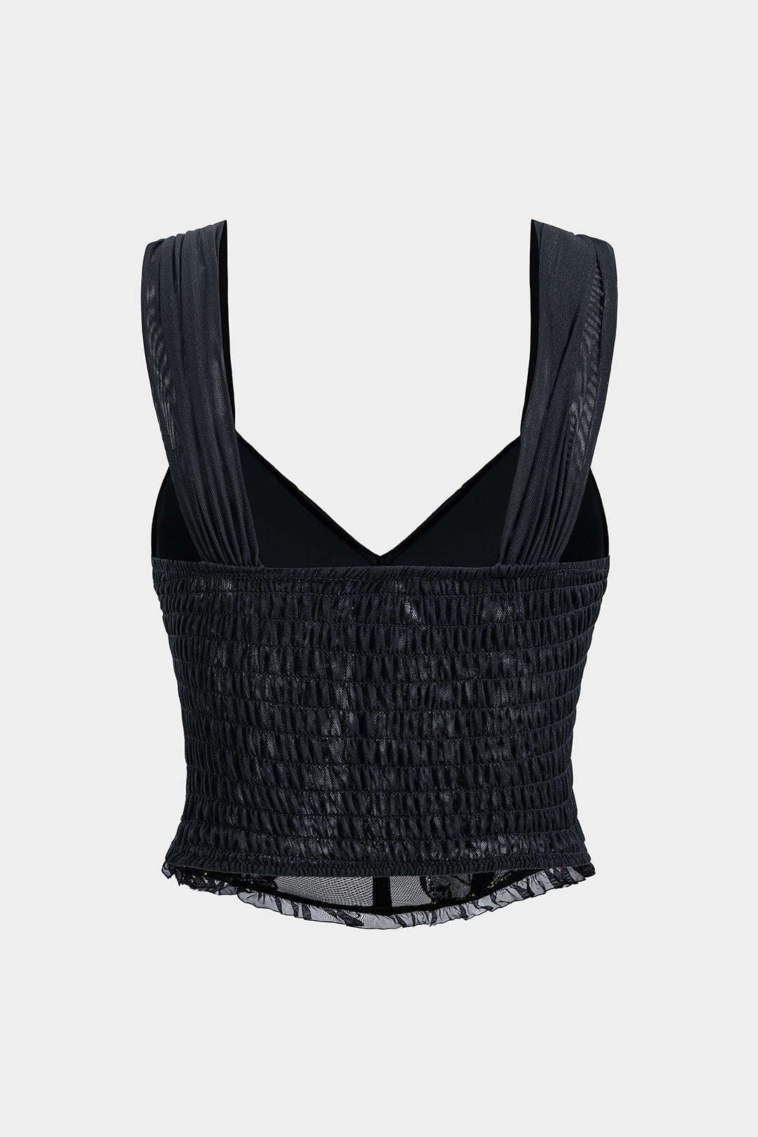 Amy | Korsett-Top mit floraler Stickerei & Mesh - Image 2