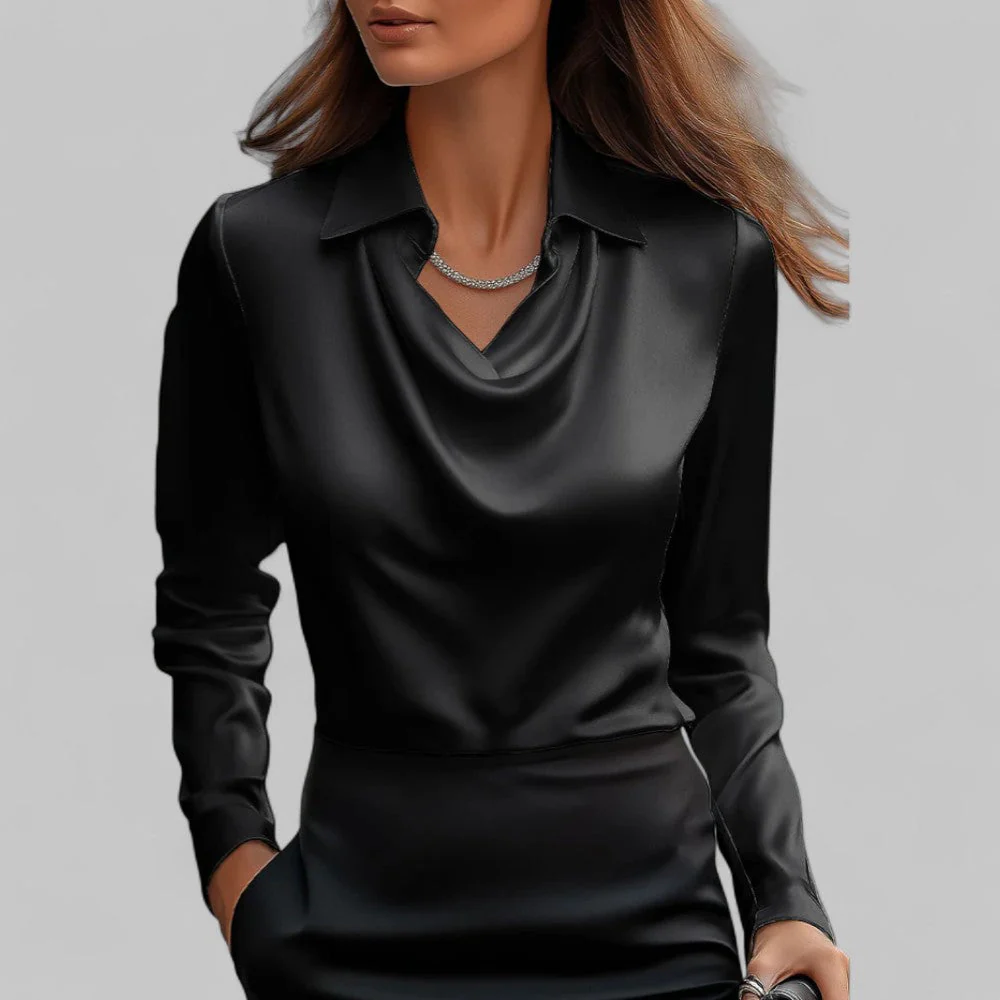 Andrea | Elegante Bluse mit drapiertem Ausschnitt - Image 2