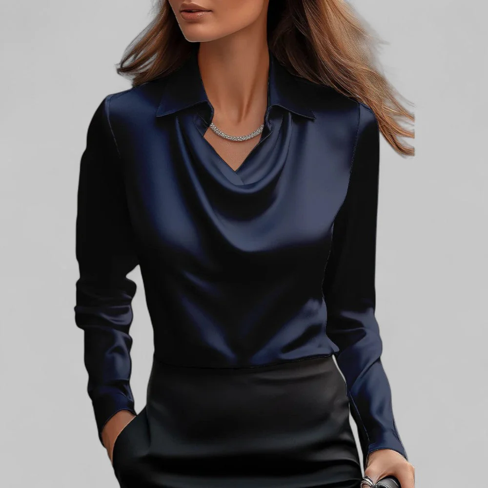 Andrea | Elegante Bluse mit drapiertem Ausschnitt - Image 3