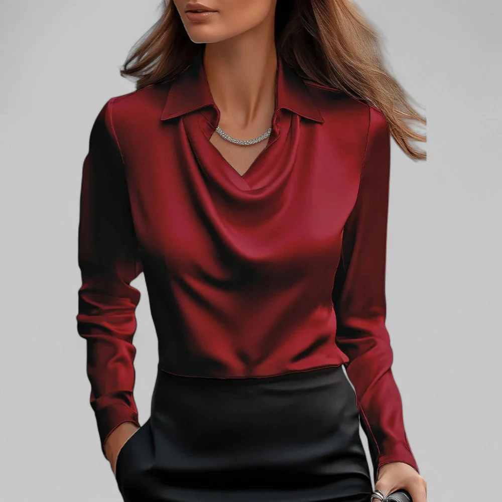 Andrea | Elegante Bluse mit drapiertem Ausschnitt - Image 4