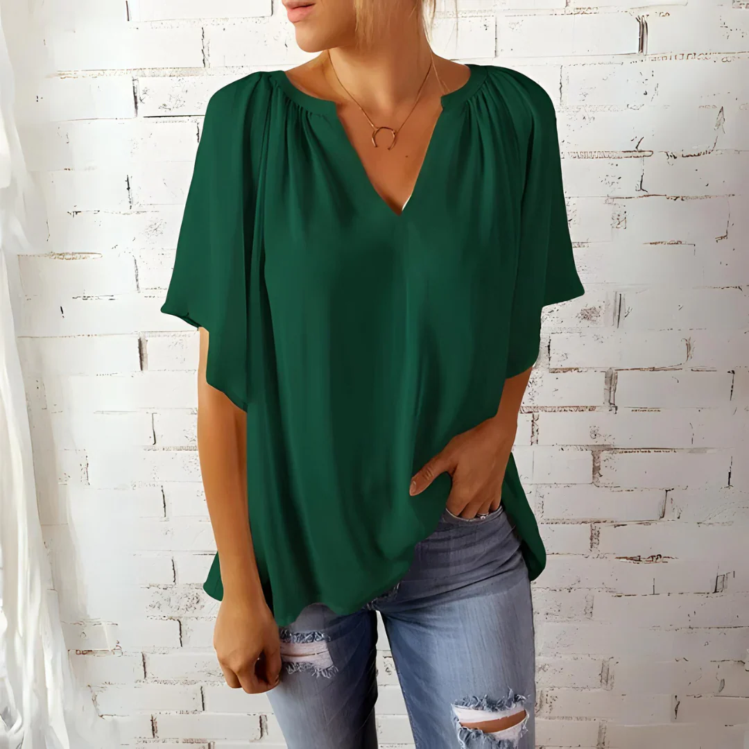 Andrea - Elegante Bluse mit V-Ausschnitt und kurzen Ärmeln - zeitloser Stil und Komfort - Image 5