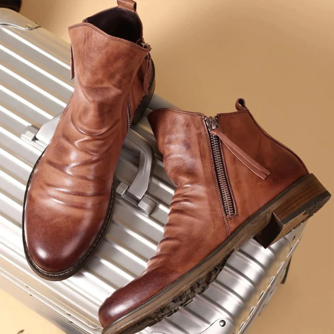 Andrés – Elegante Herren Lederstiefeletten mit Reißverschluss - Image 3