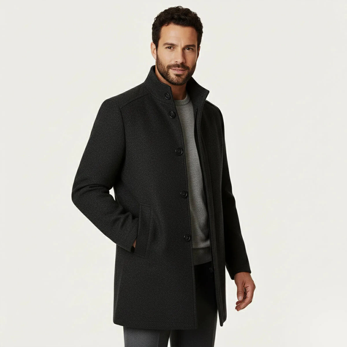 Andrés – Eleganter Herren Wintermantel mit Stehkragen - Image 5