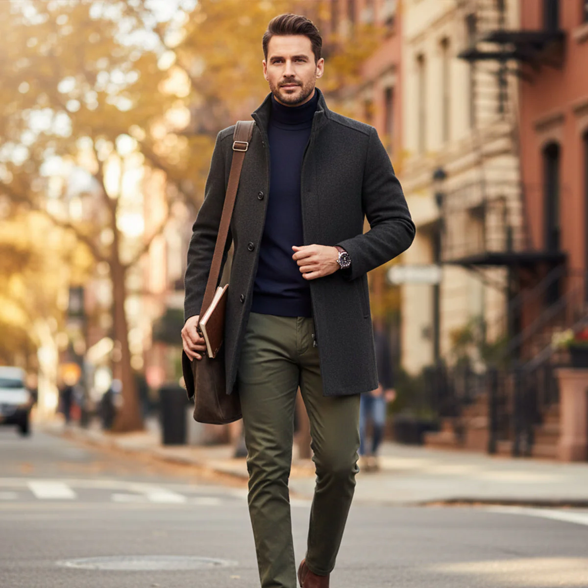 Andrés – Eleganter Herren Wintermantel mit Stehkragen - Image 8