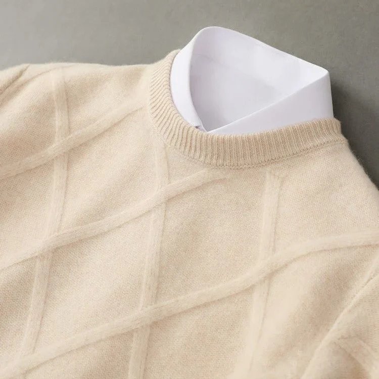 Andrés – Klassischer strukturierter Herren Cashmere Pullover - Image 2