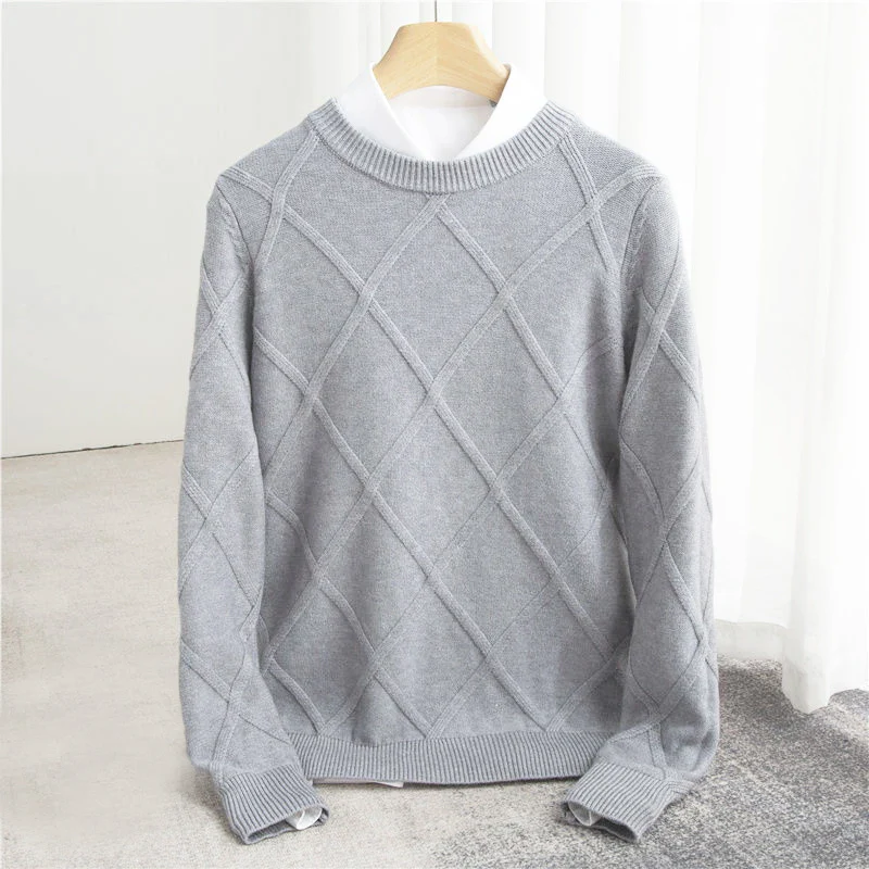 Andrés – Klassischer strukturierter Herren Cashmere Pullover - Image 5