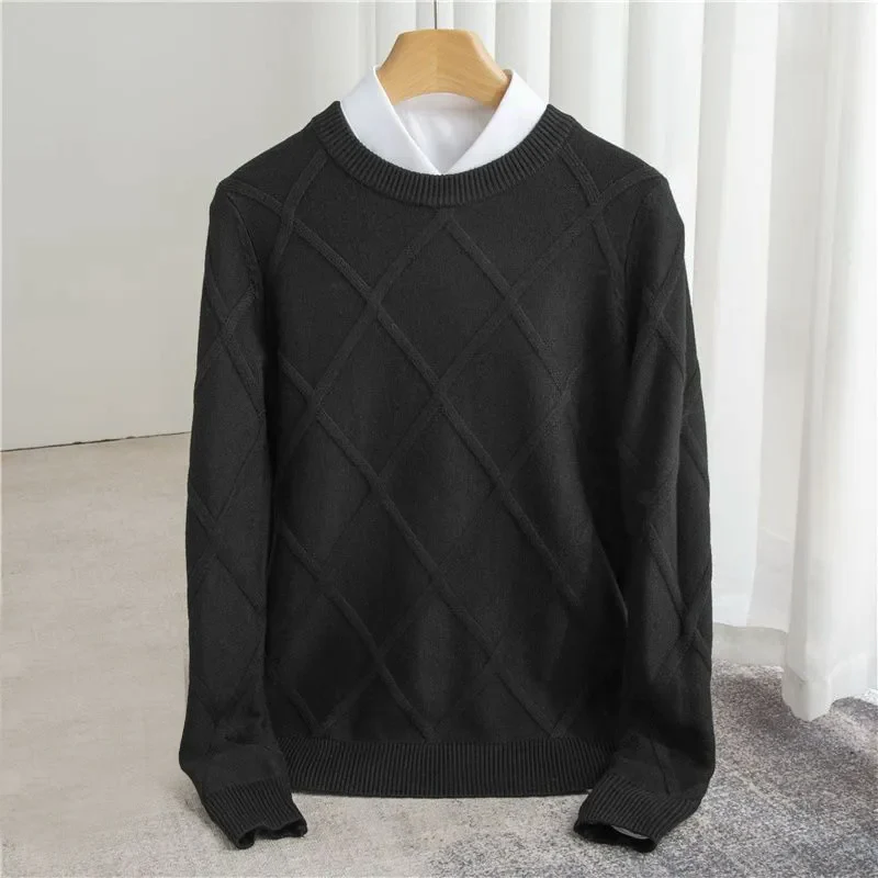Andrés – Klassischer strukturierter Herren Cashmere Pullover - Image 7
