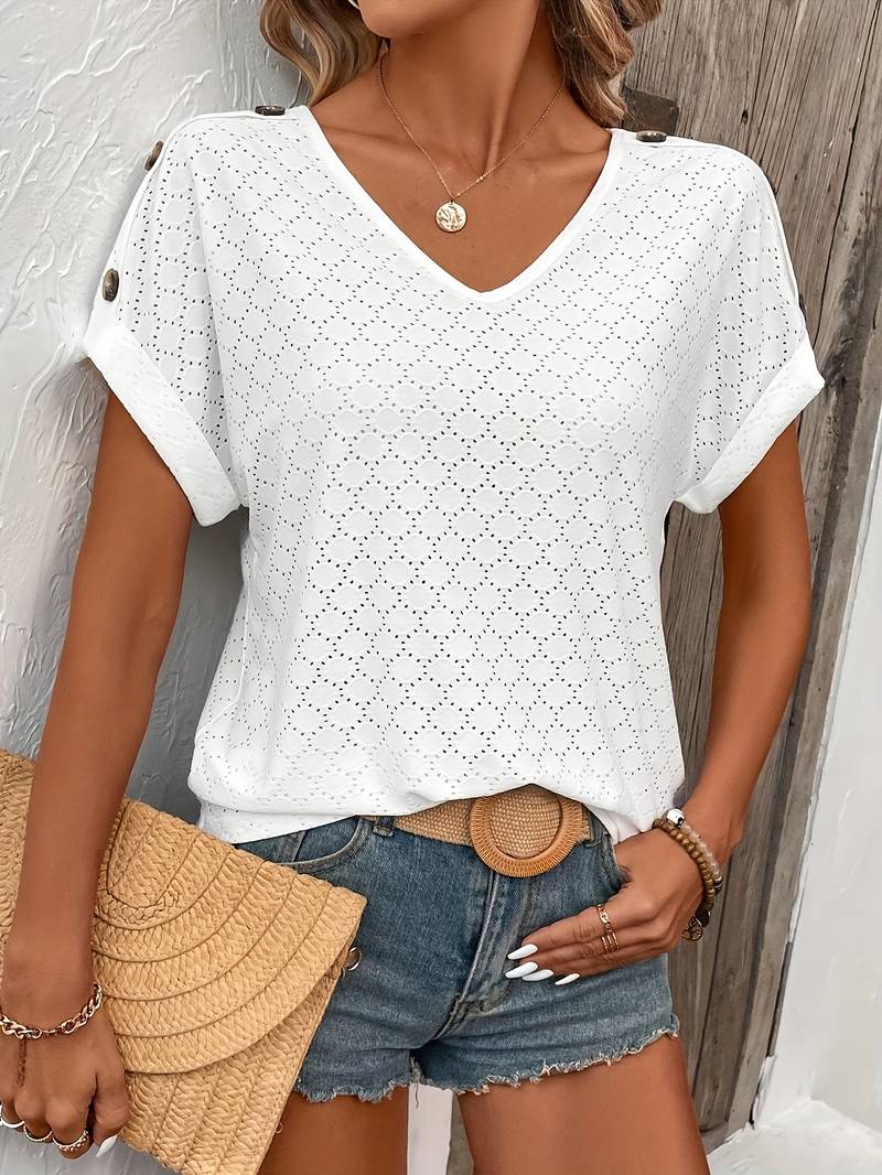 Angelika | Elegantes V Neck Top - Image 3