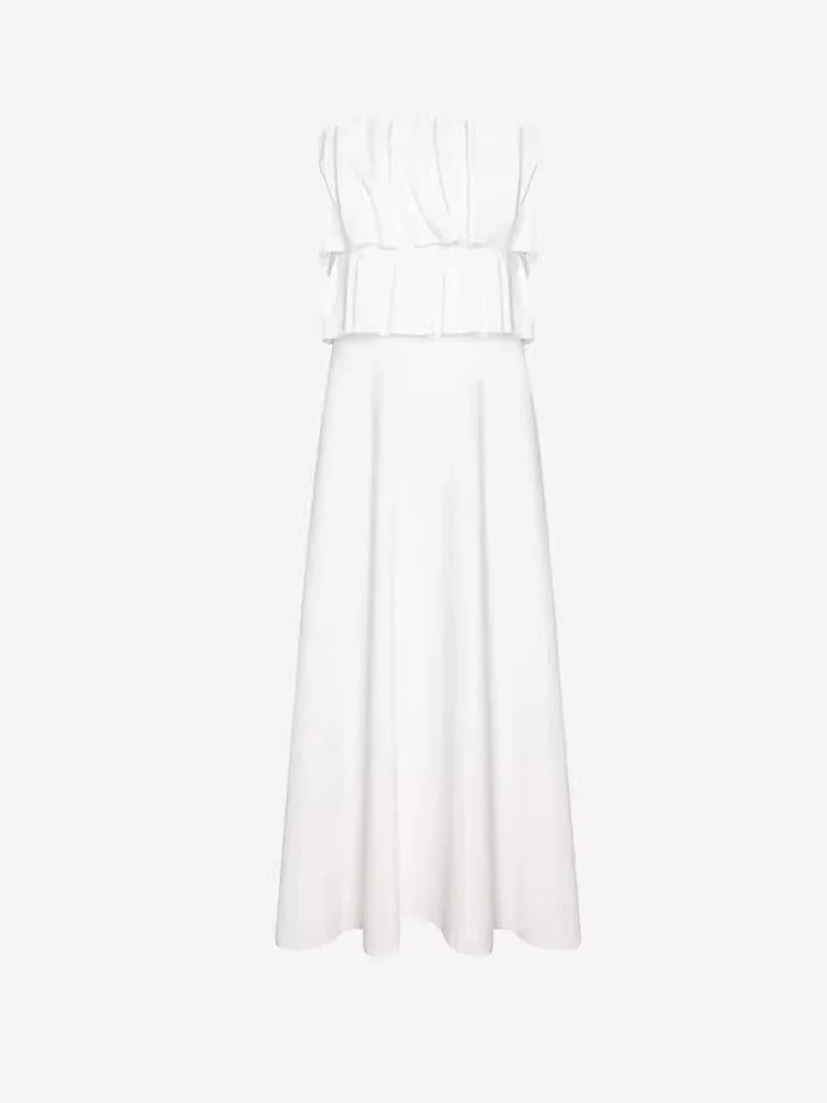 Angelina- Damen elegantes Maxikleid mit Rüschendetails und Schulterfreischnitt - Image 4