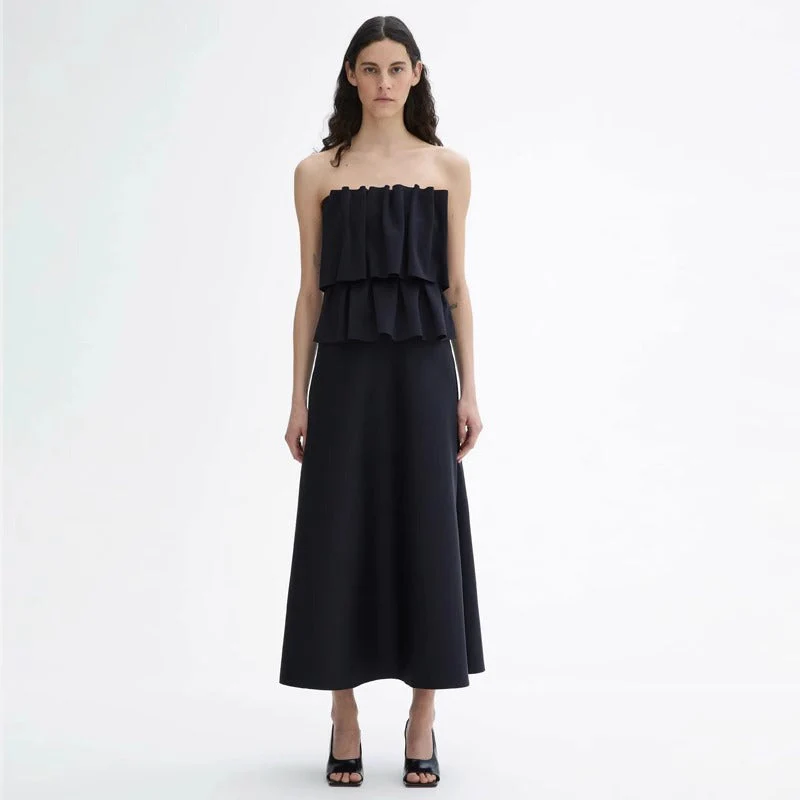 Angelina- Damen elegantes Maxikleid mit Rüschendetails und Schulterfreischnitt - Image 6