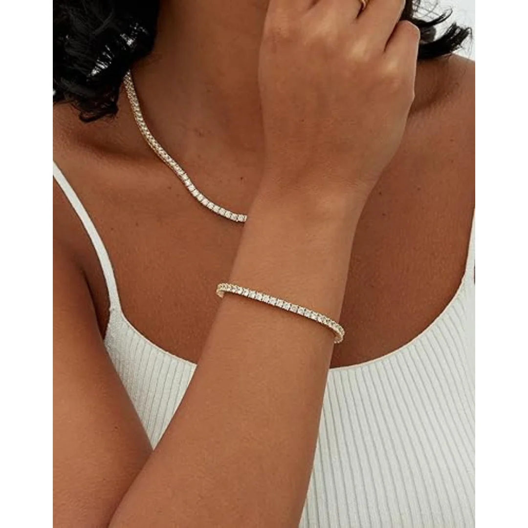Anja - Goldenes Tennisarmband - Image 3