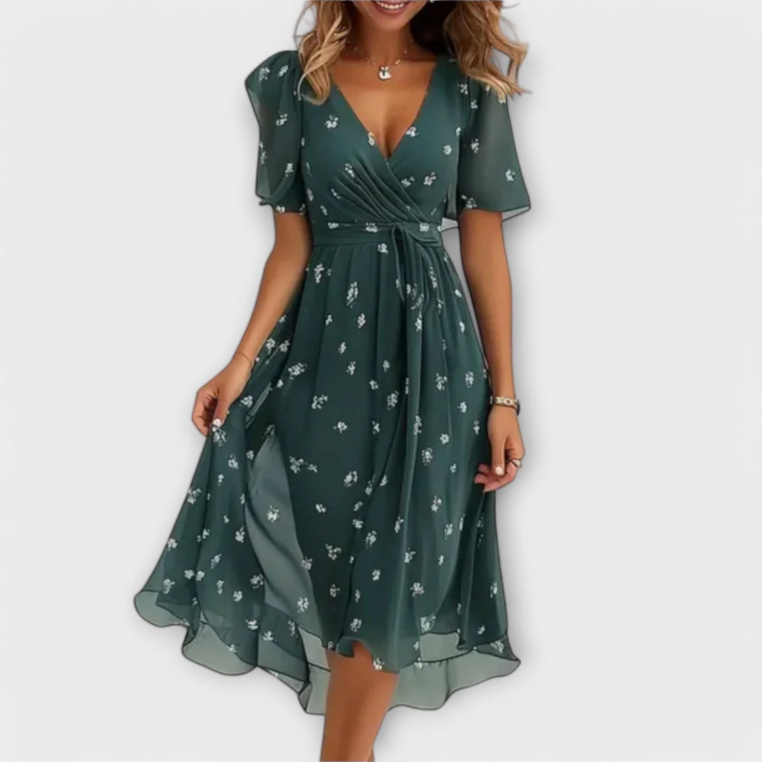Annegret | Lässiges V-Ausschnitt-Kleid - Image 2
