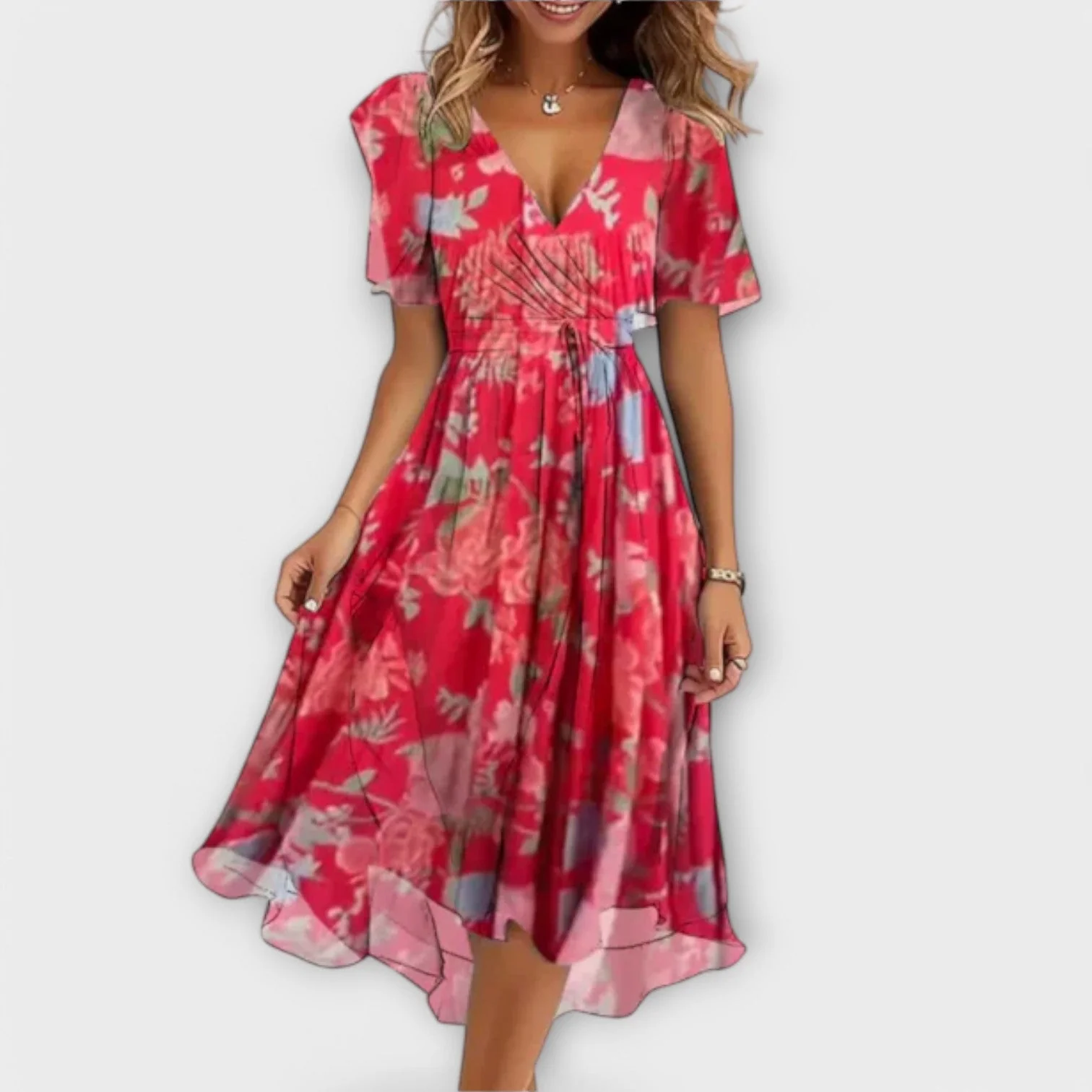 Annegret | Lässiges V-Ausschnitt-Kleid - Image 3