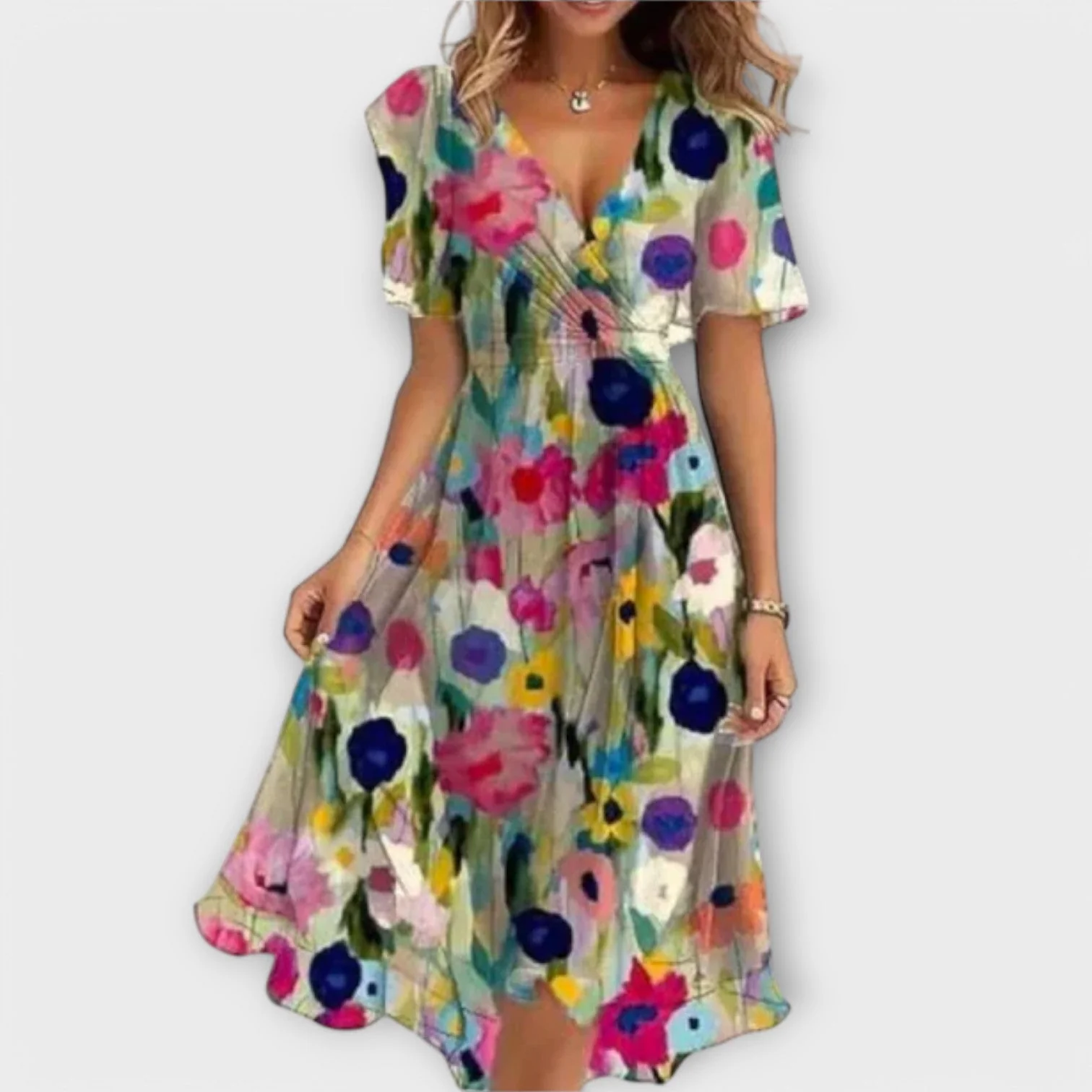 Annegret | Lässiges V-Ausschnitt-Kleid - Image 5