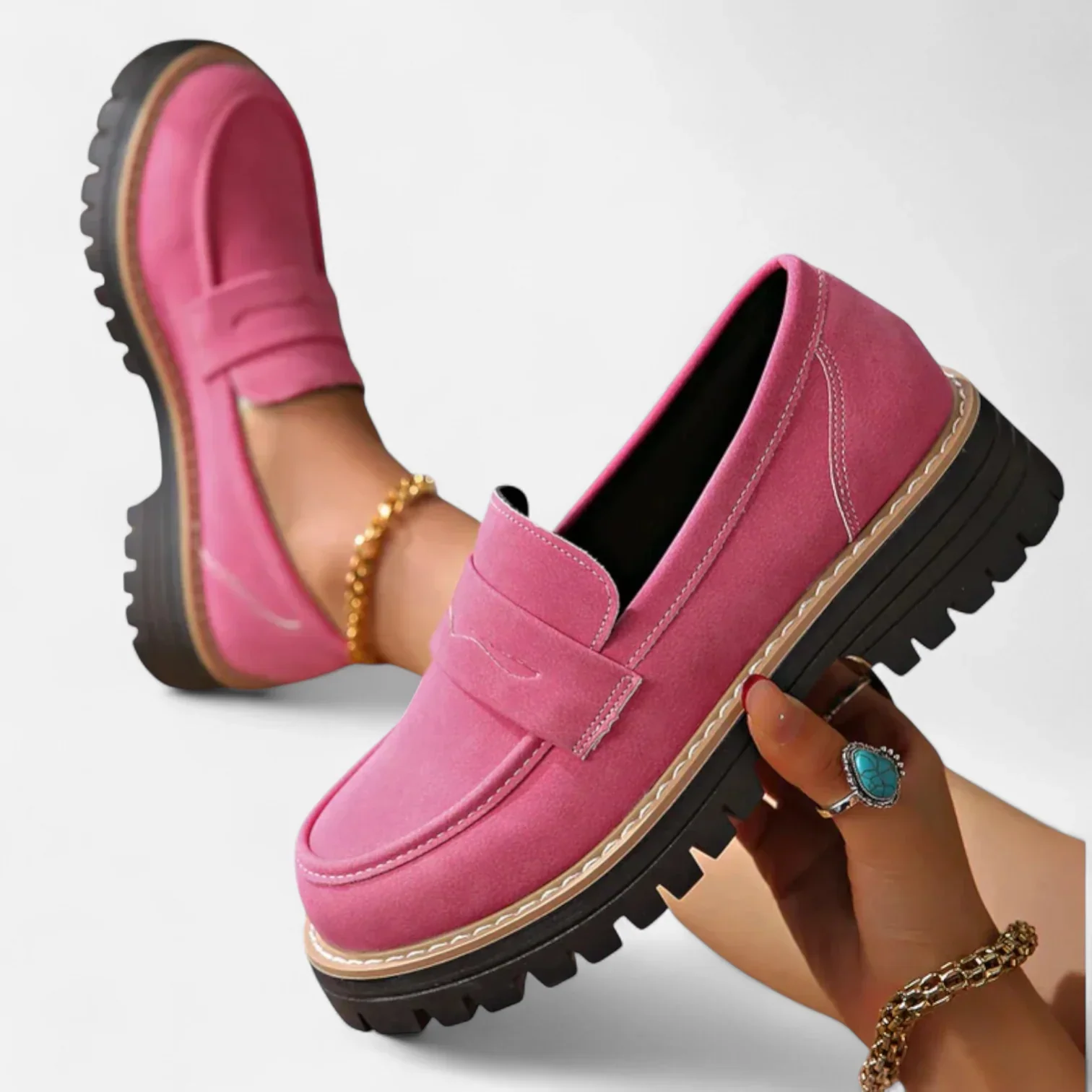Annika Damen Klassische Loafer mit Markanter Sohle - Image 3