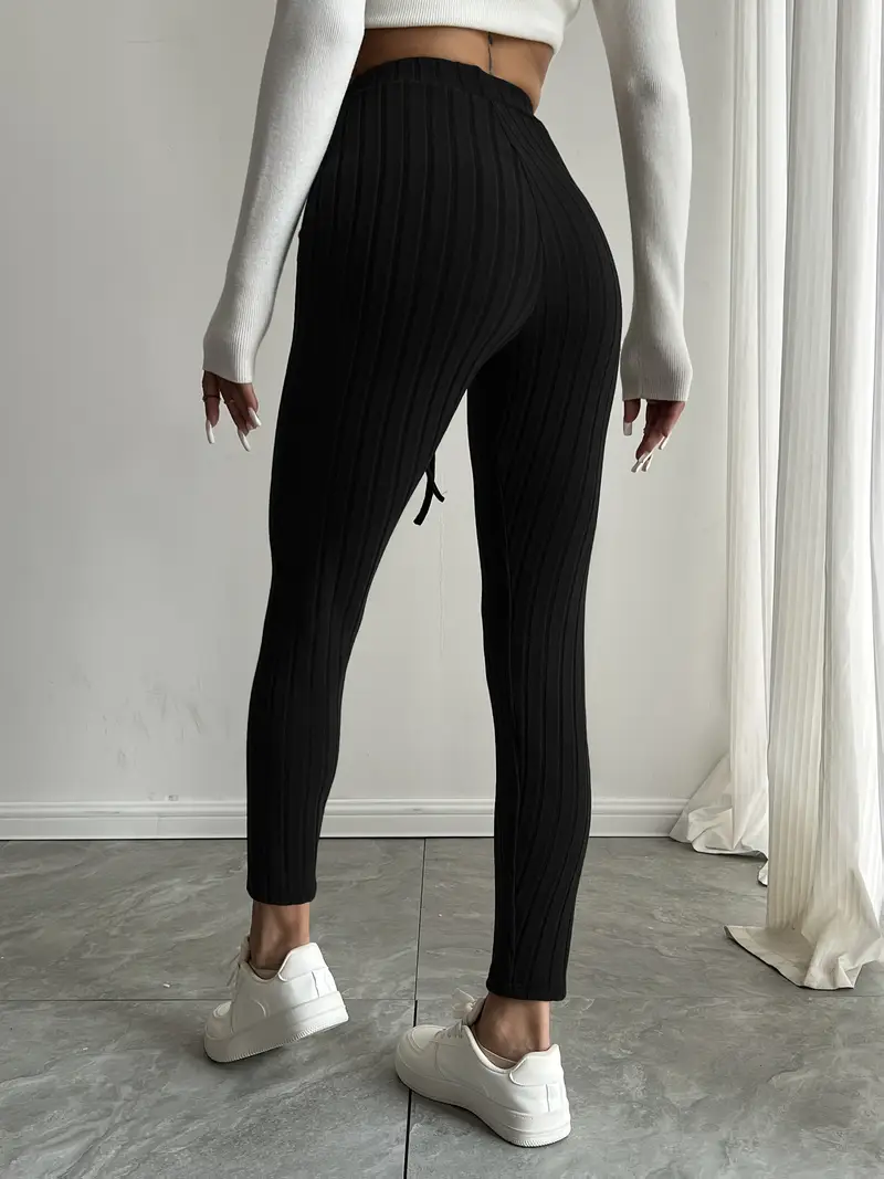 Anouk – Rippstrick-Leggings mit hohem Bund und Kordelzug - Image 12