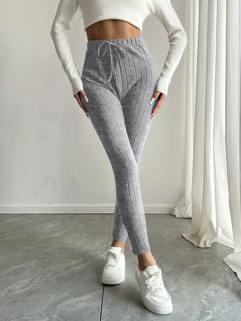 Anouk – Rippstrick-Leggings mit hohem Bund und Kordelzug - Image 13
