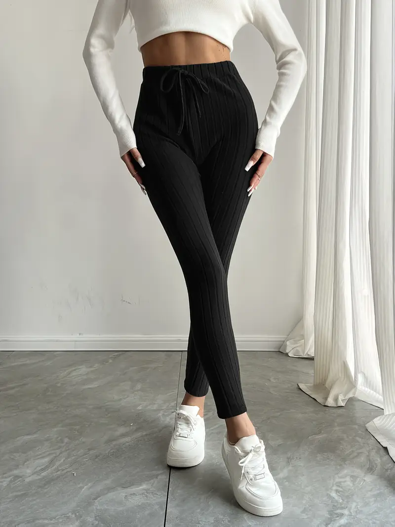 Anouk – Rippstrick-Leggings mit hohem Bund und Kordelzug - Image 15