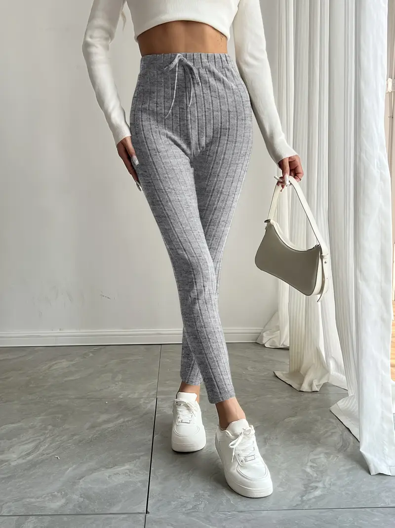 Anouk – Rippstrick-Leggings mit hohem Bund und Kordelzug - Image 3