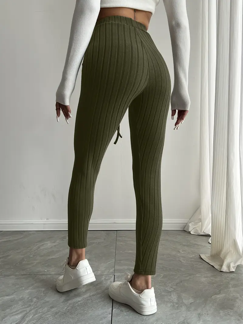 Anouk – Rippstrick-Leggings mit hohem Bund und Kordelzug - Image 5