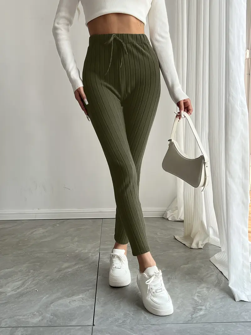 Anouk – Rippstrick-Leggings mit hohem Bund und Kordelzug - Image 6
