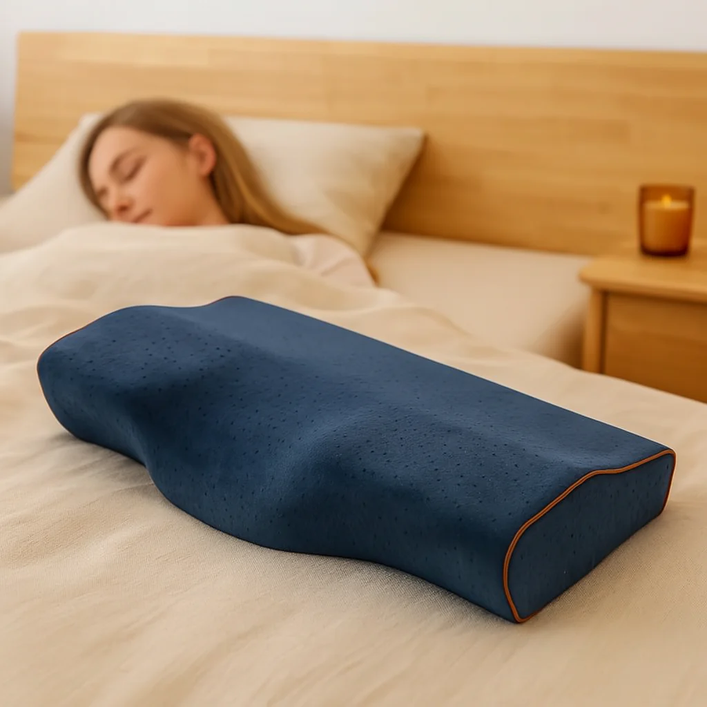 Anti-Schnarch-Schlafkissen – Ergonomisches orthopädisches Kissen zur Linderung von Schnarchen und für bessere Atmung - Image 3