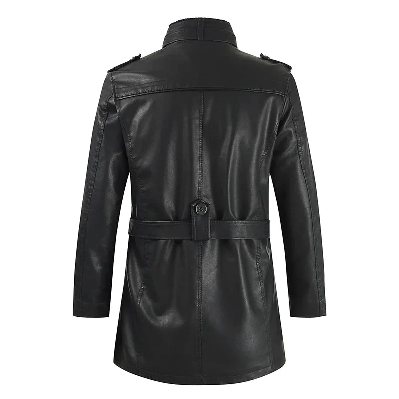 Anton® | Elegante lange Motorradjacke aus Leder - Image 2