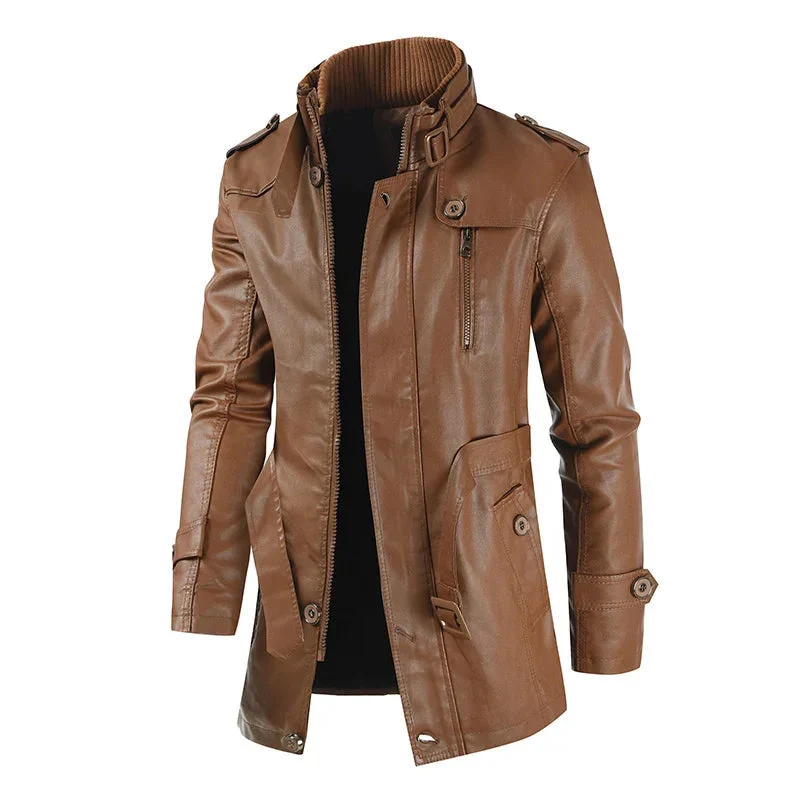 Anton® | Elegante lange Motorradjacke aus Leder - Image 9