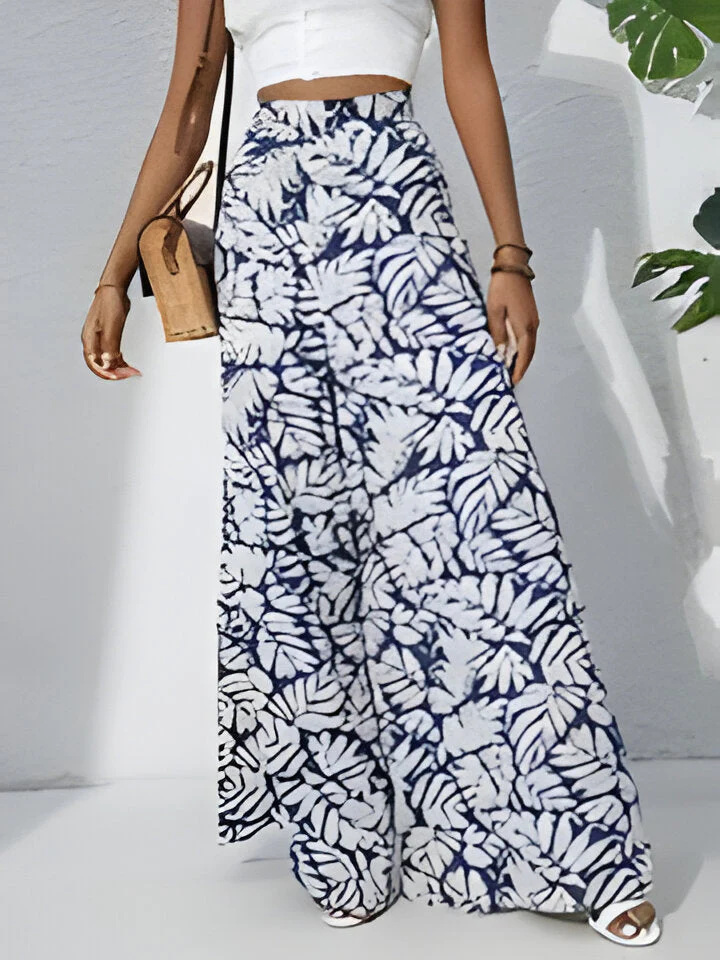 Antonella | Bohemian Floral Print Chiffon Hose mit weitem Bein für Frauen - Image 2