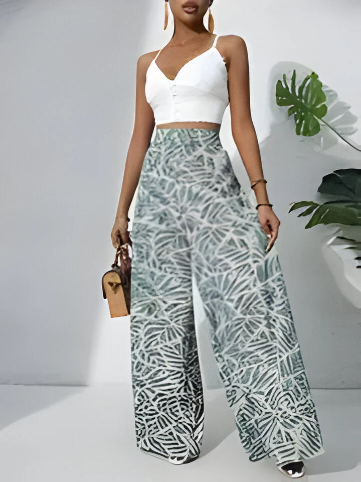 Antonella | Bohemian Floral Print Chiffon Hose mit weitem Bein für Frauen - Image 3