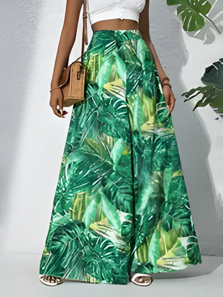 Antonella | Bohemian Floral Print Chiffon Hose mit weitem Bein für Frauen - Image 4