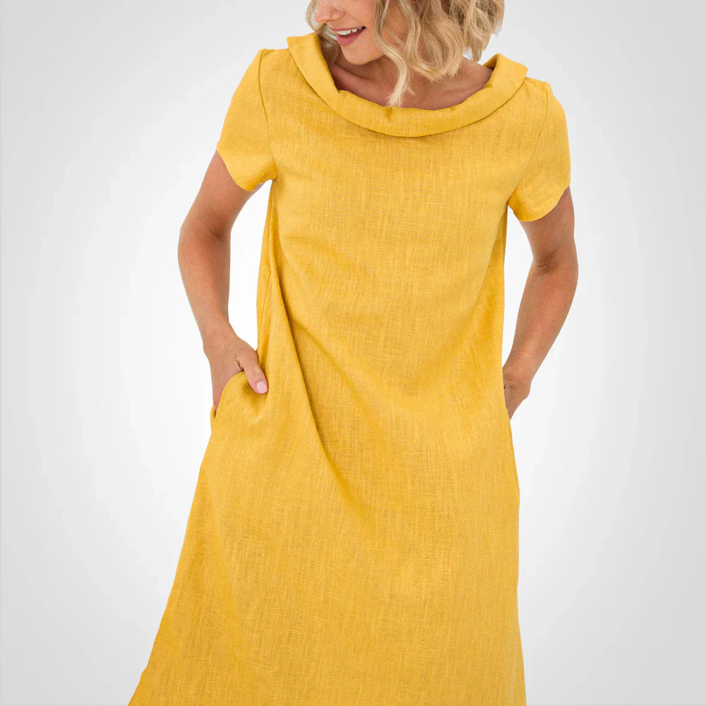 Anvika – Lässiges Kurzarmkleid aus Baumwollleinen - Image 2