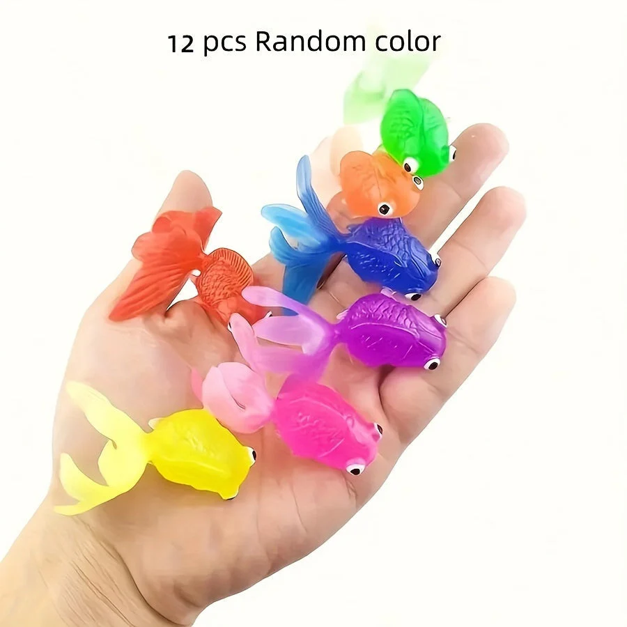 AquaFin | Schwimmende Gummifische als Badespielzeug-Set – 12er-Pack für Wasserspaß bei Kleinkindern - Image 2