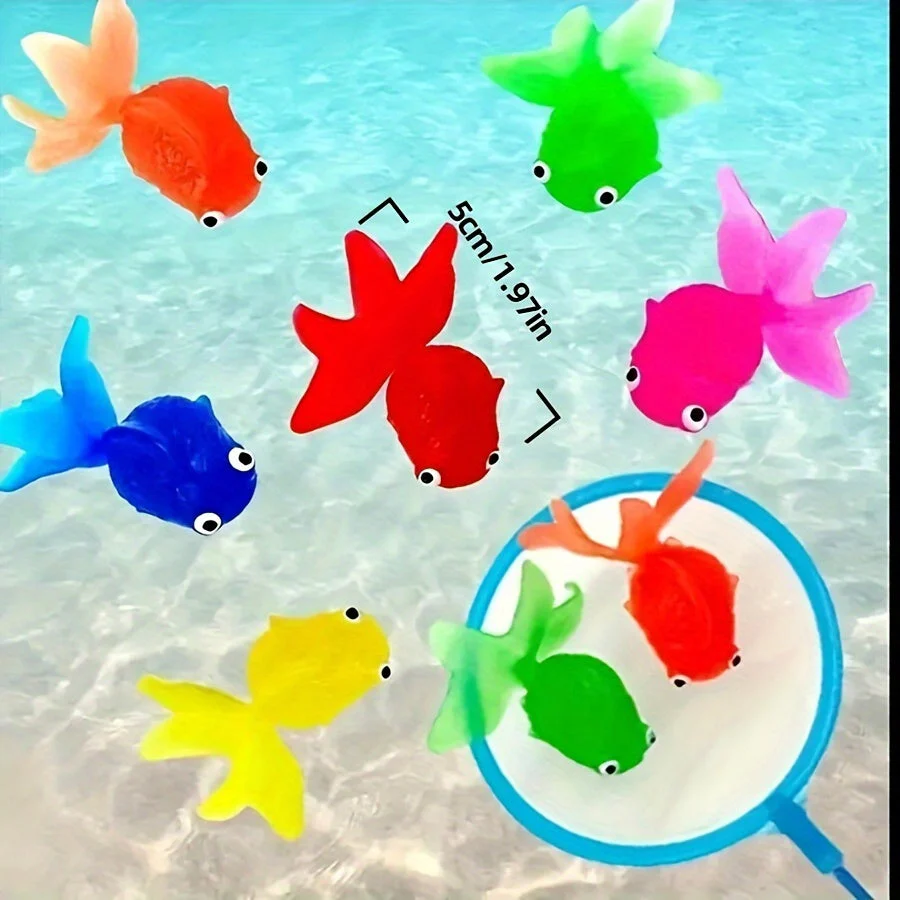 AquaFin | Schwimmende Gummifische als Badespielzeug-Set – 12er-Pack für Wasserspaß bei Kleinkindern - Image 5