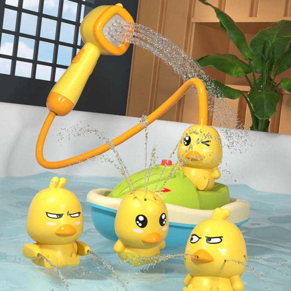 AquaTots | Badespielzeug-Set mit schwimmenden Enten und sanftem Wassersprüher für Kinder - Image 3