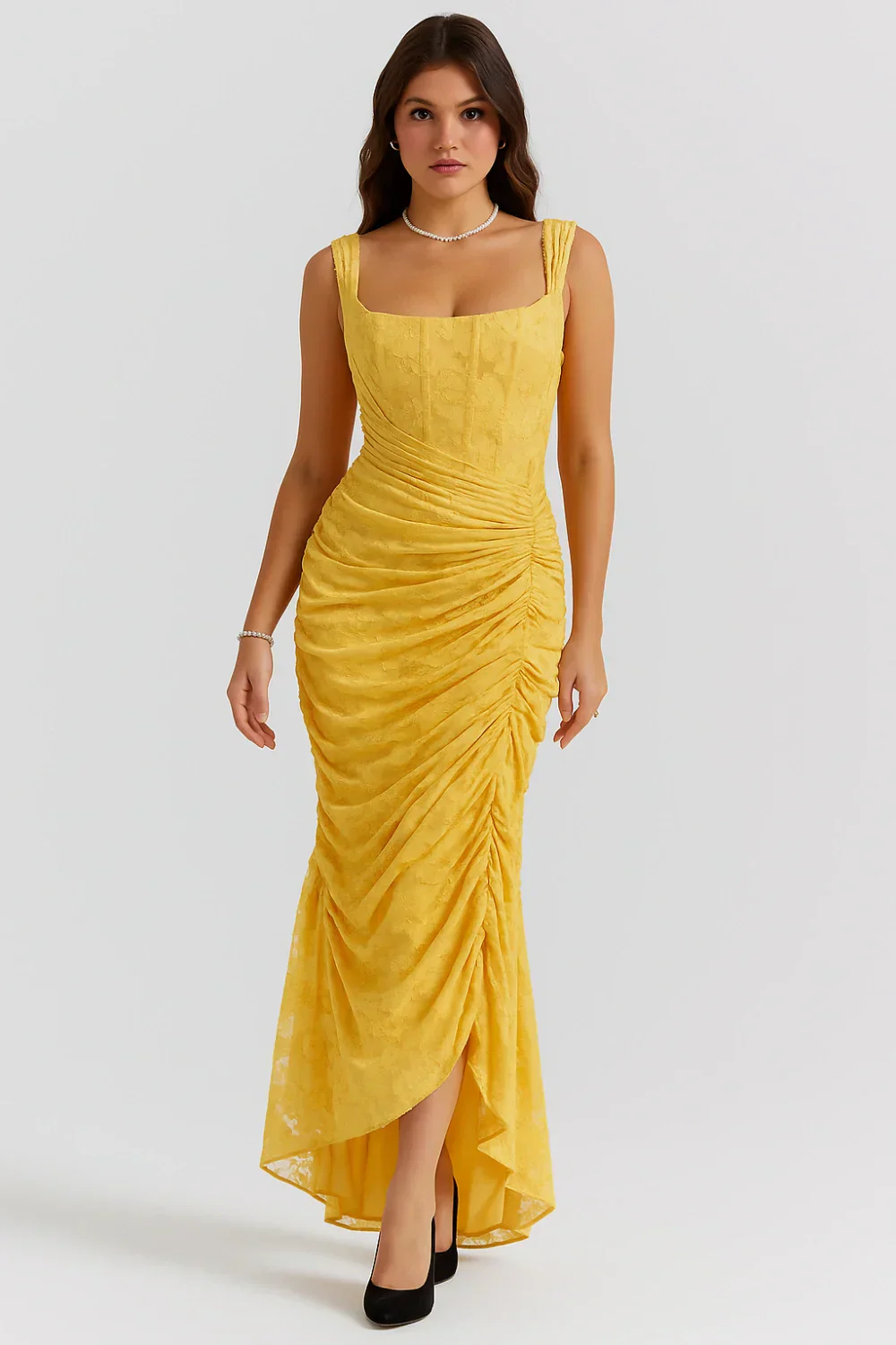 Annika | Damen Korsett Maxikleid Rüschen – Elegantes Korsett Maxi Kleid 2026 - Image 10