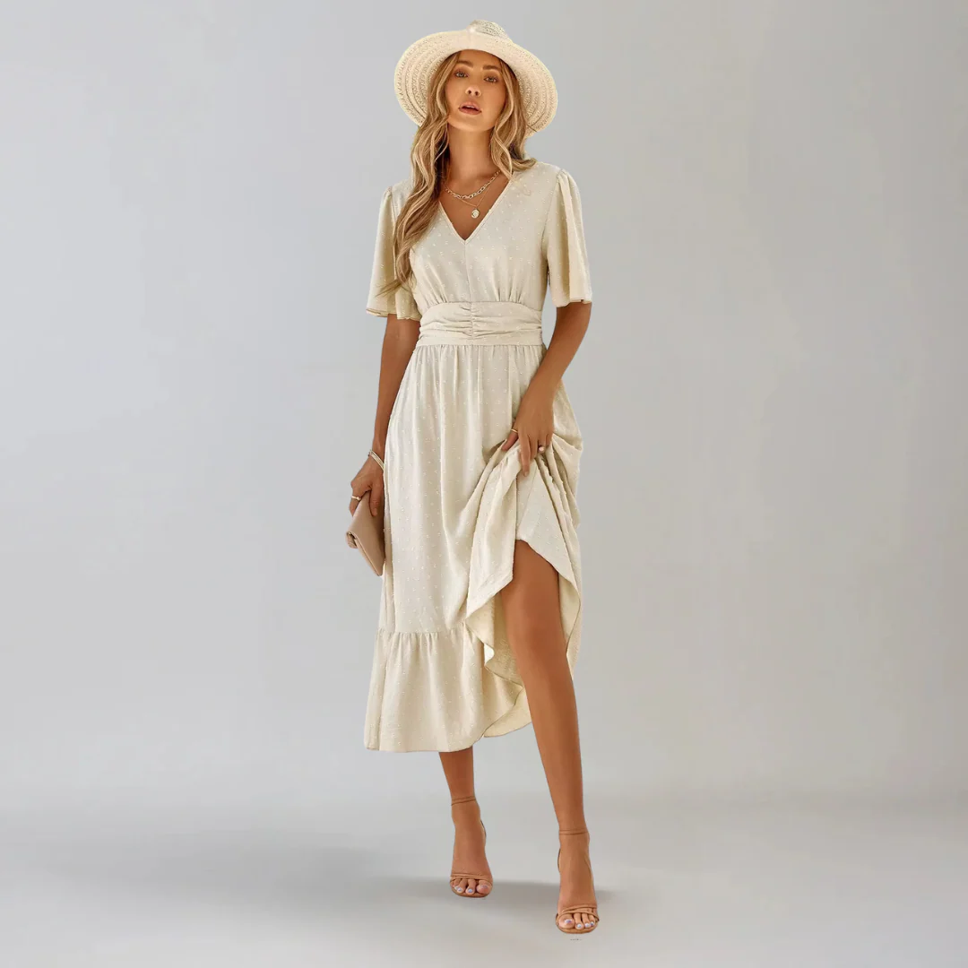 ARIA  | Mittellanges Kleid mit V-Ausschnitt - Image 11