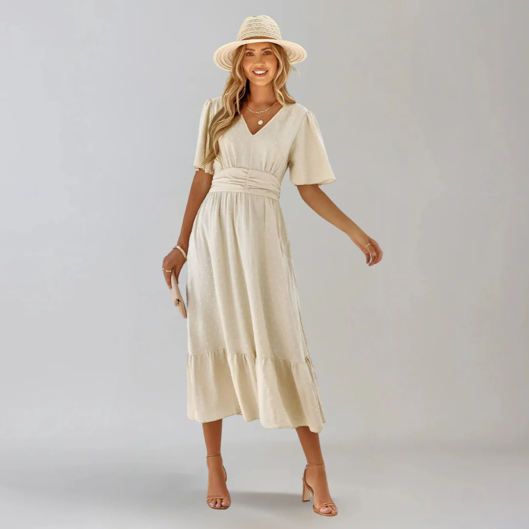 ARIA  | Mittellanges Kleid mit V-Ausschnitt - Image 13