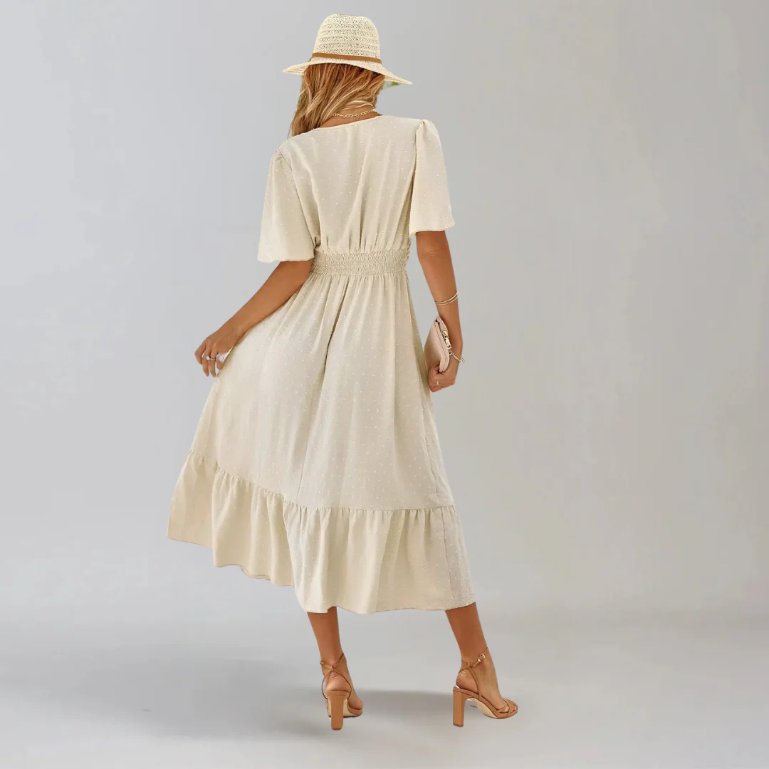 ARIA  | Mittellanges Kleid mit V-Ausschnitt - Image 15
